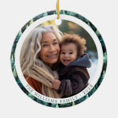ウッドラ素朴ンド家族のクリスマス写真 セラミックオーナメント (裏面)