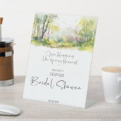 ウッドラ素朴ンド春ブライダルシャワー歓迎 台座サイン (インサイチュ)