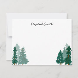 ウッドラ素朴ンド林モダン木水彩 ノートカード