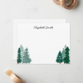 ウッドラ素朴ンド林モダン木水彩 ノートカード (正面/裏面インサイチュ)