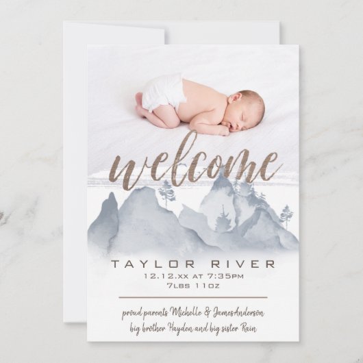 ウッドラ素朴ンド森林写真誕生のお知らせ 案内状 (正面)