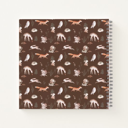 ウッドラ素朴ンド森林動物ベビーの最初の年 ノートブック (裏面)