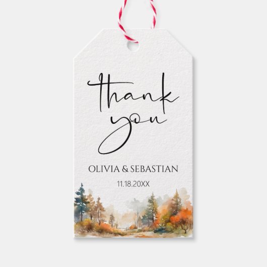 ウッドラ素朴ンド秋の森ありがとう ギフトタグ (正面)