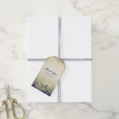 ウッドラ素朴ンド結婚の感謝 – NAVY ギフトタグ (より糸付き)