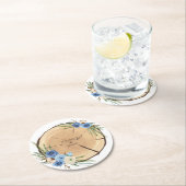 ウッドラ素朴ンド結婚テーマ ラウンドペーパーコースター (インサイチュ)