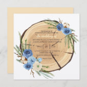 ウッドラ素朴ンド結婚テーマ 招待状 (正面/裏面)