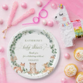 ウッドラ素朴ンド緑の中性ベビーシャワー   ペーパープレート (パーティー)