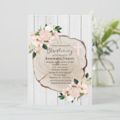 ウッドラ素朴ンド赤面フローラ《キリスト教》洗礼式や命名式 招待状 (スタンド正面)