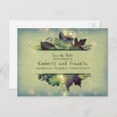 ウッドラ素朴ンド離れのとライト日付を保存 案内ポストカード (正面/裏面)