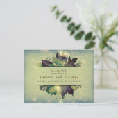 ウッドラ素朴ンド離れのとライト日付を保存 案内ポストカード (スタンド正面)