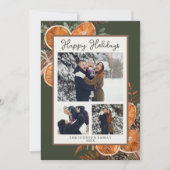 ウッドラ素朴ンド3枚フォトクリスマスホリデーカード シーズンカード (正面)