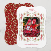 ウッドラ素朴ンド |アントラーとベリーのリース写真 シーズンカード (正面/裏面)