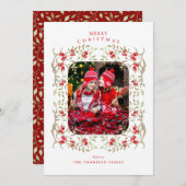 ウッドラ素朴ンド |アントラーとベリーのリース写真 シーズンカード (正面/裏面)