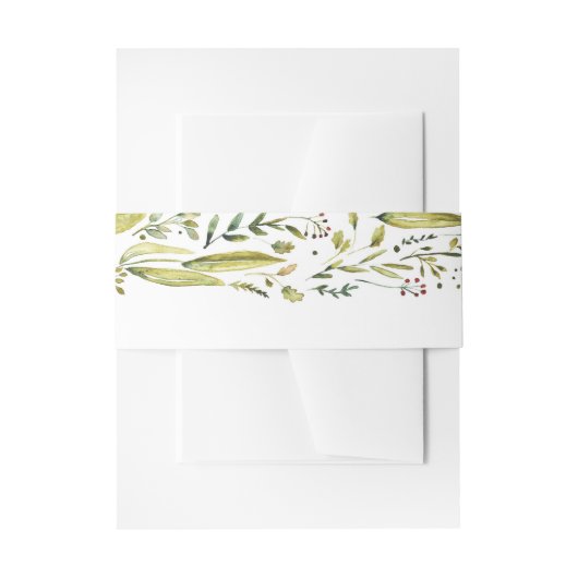 ウッドラ素朴ンド |ガーデンリースウォーター結婚カラー 招待状ベリーバンド (正面例)