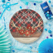 ウッドラ素朴ンド〔雄ジカの〕枝角とプレイド ペーパープレート (パーティー)