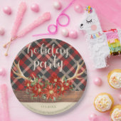 ウッドラ素朴ンド〔雄ジカの〕枝角とプレイド ペーパープレート (パーティー)