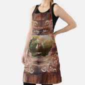 ウッドラ素朴ン結婚ドの写真用木材パネルモノグラム エプロン (インサイチュ)