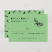 ウッドラ結婚ンドの水彩林素朴林 出欠カード (正面/裏面)