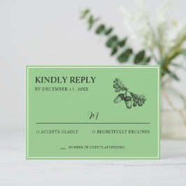 ウッドラ結婚ンドの水彩林素朴林 出欠カード