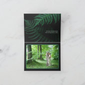 ウッドラ結婚ンドの緑の森シダの自然写真 サンキューカード (内部)