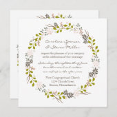 ウッドラ結婚ンド素朴リース招待状 招待状 (正面/裏面)