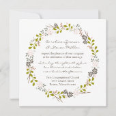 ウッドラ結婚ンド素朴リース招待状 招待状 (正面)