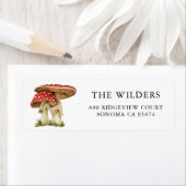 ウッドラ色彩の鮮やかンドマッシュルーム差出人住所 ラベル (インサイチュ)