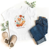 ウッドラ華美ンドキツネお洒落水色名 トドラーTシャツ