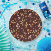 ウッドラ離れンドテーマニュートラルダーク ペーパープレート (パーティー)