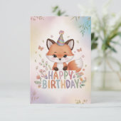 ウッドラ魅力的ンドキツネ誕生日 カード (スタンド正面)
