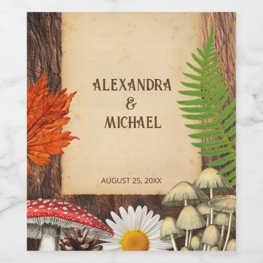 ウッドラ魅力的ンド素朴自然インスパイア ワインラベル (シングルラベル)