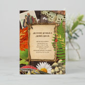 ウッドラ魅力的ンド素朴自然インスパイア 箔招待状 (立ち正面)