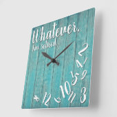 ウッドリタ退職したイ素朴ンブおもしろいルブルー スクエア壁時計 (傾斜)