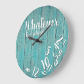 ウッドリタ退職したイ素朴ンブおもしろいルブルー ラージ壁時計 (傾斜)