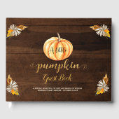 ウッドリトル素朴カボチャのオレンジ色の赤ちゃんシャワー ゲストブック (正面)