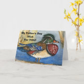 ウッドリラックス楽しむダックファーズデイアートカードをお願いします カード (黄色い花)