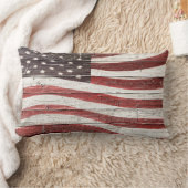 ウッドリ絵を描ーックに関する米国国旗 ランバークッション (ブランケット)