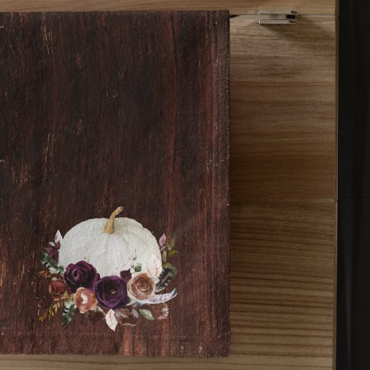 ウッドルックオータムホワイトパンプキ素朴ン バスタオルセット