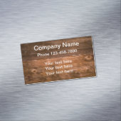 ウッドルックバックグラウンドビジネスデザイン マグネット名刺 (インサイチュ)