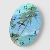 ウッドルックビーチ海デザイン182 ラージ壁時計 (傾斜)
