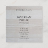 ウッドルックミニマモダンリストのテンプレートエレガント スクエア名刺 (裏面)