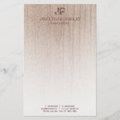 ウッドルックモノグラムエレガントテンプレートモダン 便箋 (正面)
