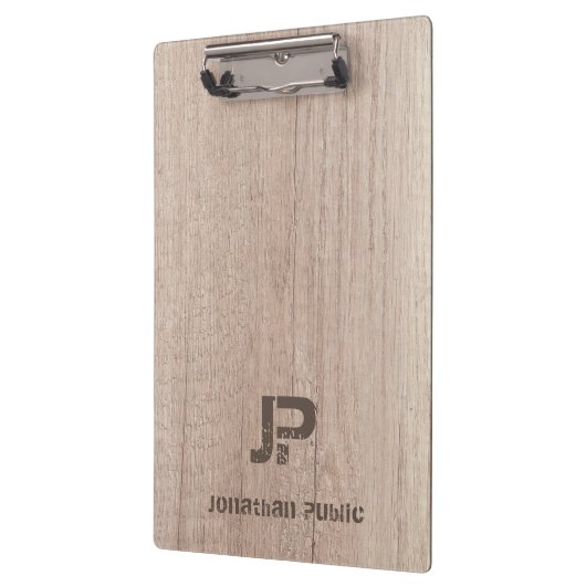 ウッドルックモノグラム動揺してテンプレート文字名 クリップボード (左)