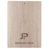 ウッドルックモノグラム動揺してテンプレート文字名 クリップボード (裏面)