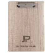 ウッドルックモノグラム動揺してテンプレート文字名 クリップボード (正面)