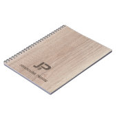 ウッドルックモノグラム動揺してテンプレート文字名 ノートブック (左側)