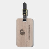 ウッドルックモノグラム動揺してテンプレート文字名 ラゲッジタグ (正面縦)