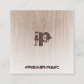 ウッドルック動揺して文字モノグラムクラステンプレート スクエア名刺 (正面)