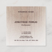 ウッドルック動揺して文字モノグラムクラステンプレート スクエア名刺 (裏面)