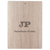 ウッドルック動揺して文字名モノグラムの クリップボード (裏面)